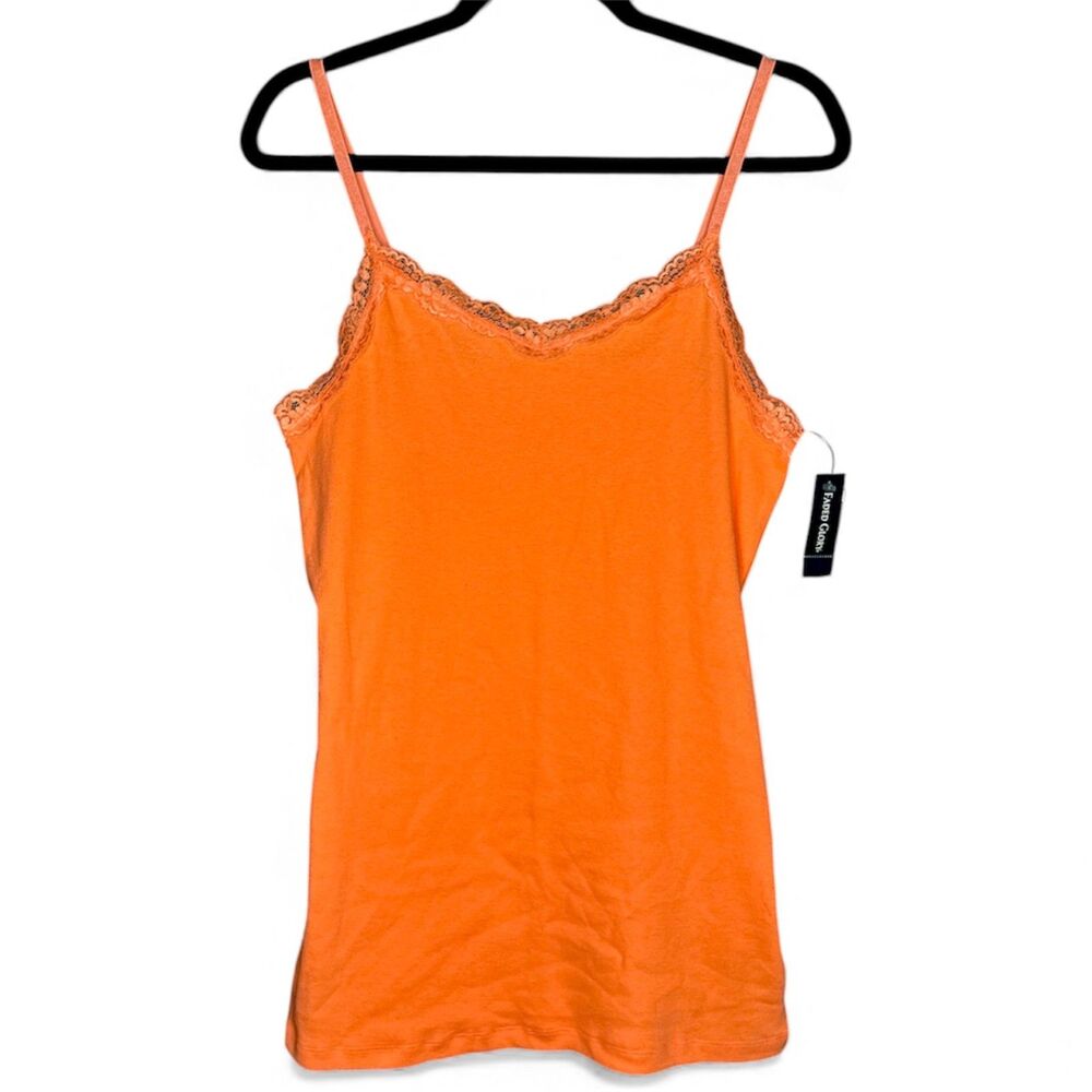 Women's Peachy Orange Y2K 2000s Fairycore Camisole Lace Trim Top *NWT* - XL